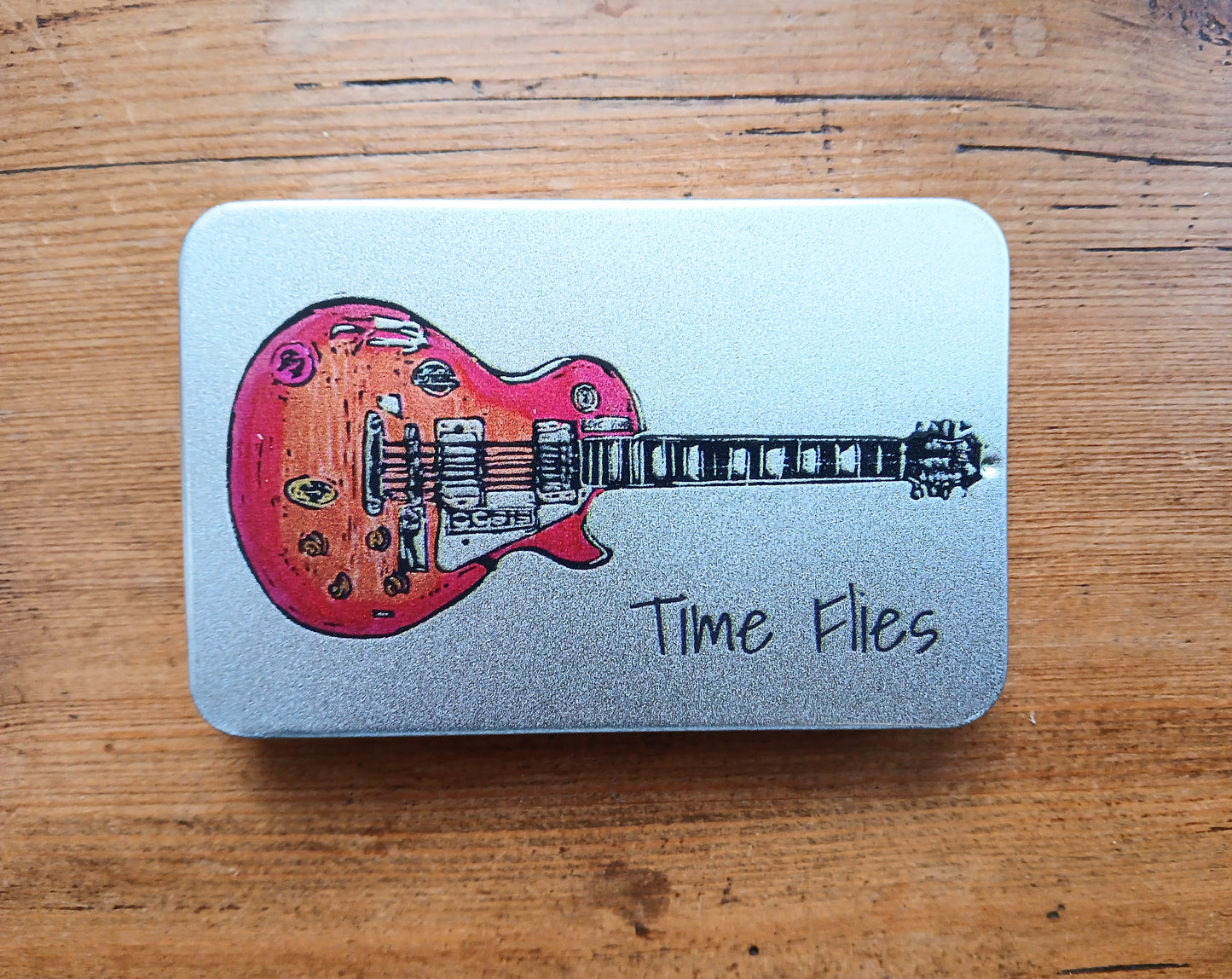 Guitar pick Tin "Time Flies" Les Paul
