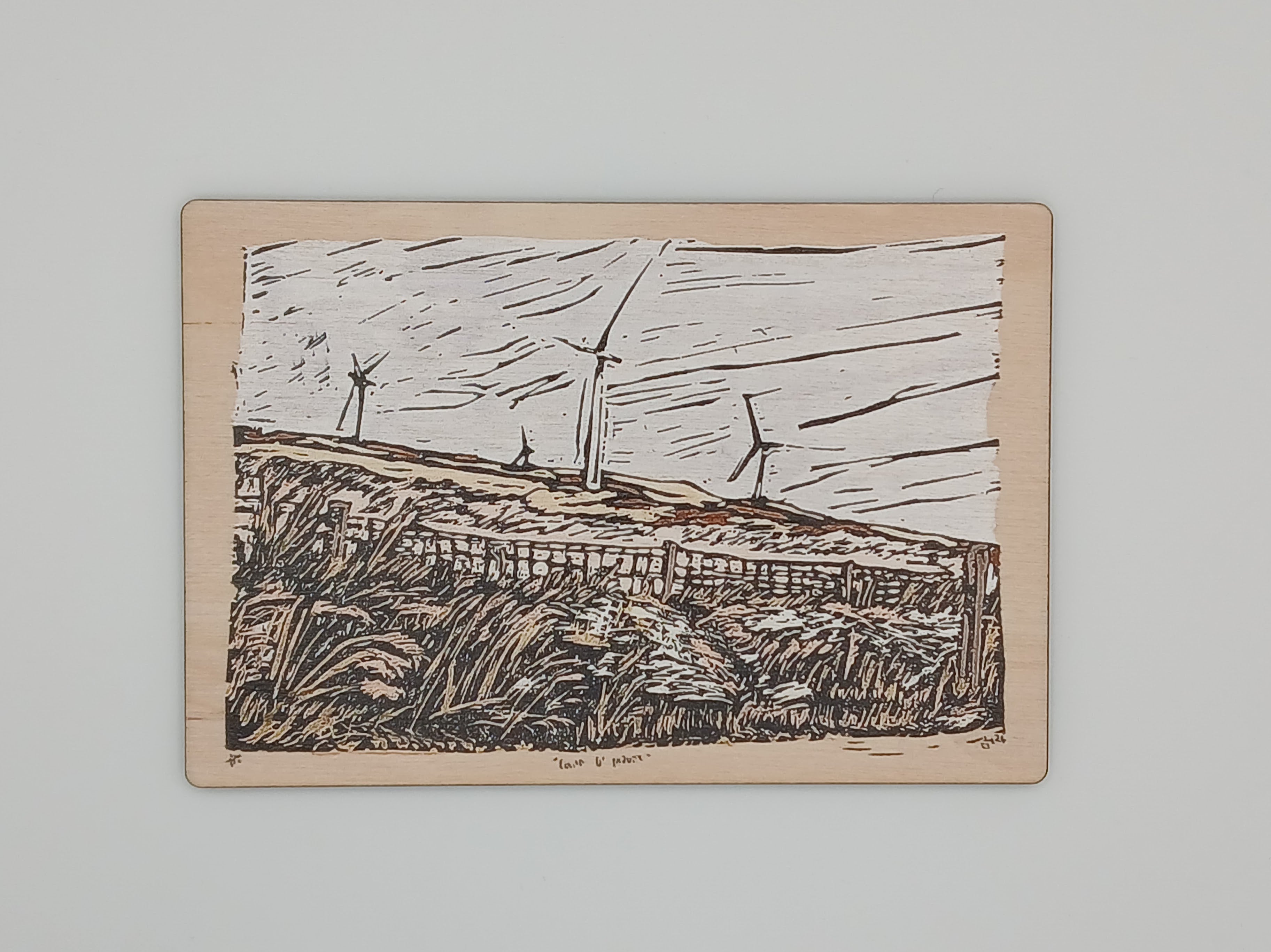 Cycling Views Wooden Postcard 