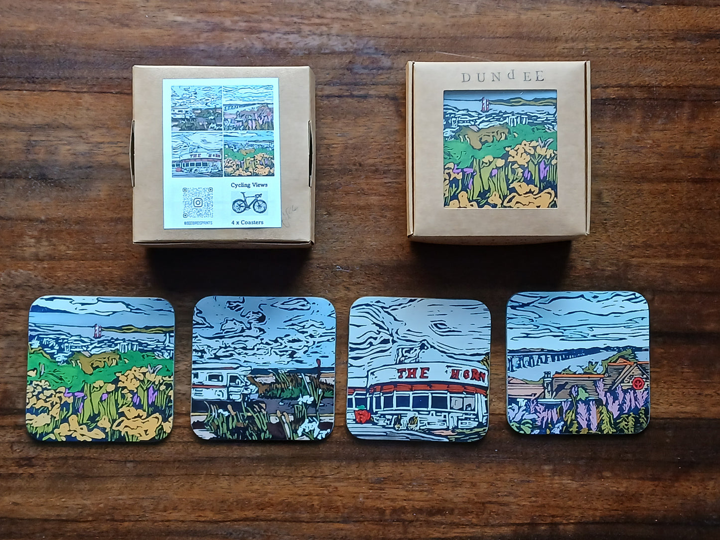 Cycling Views"Dundee" Coaster Set of Four