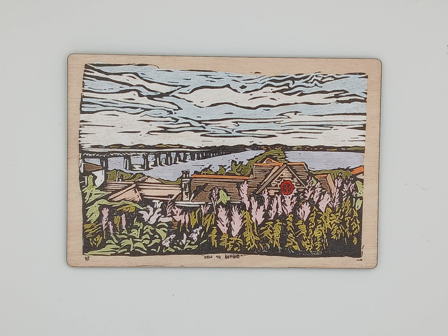 Cycling Views Wooden Postcard "View To Dundee"
